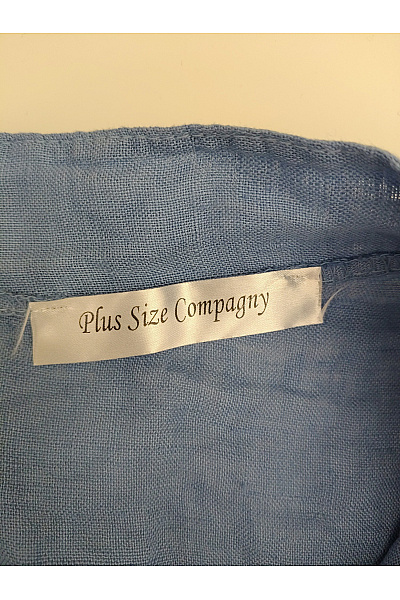 AM Shoe Company Modré lněné košilové šaty s kapsami Velikost XXL | AM Shoe Company | obrázek 7