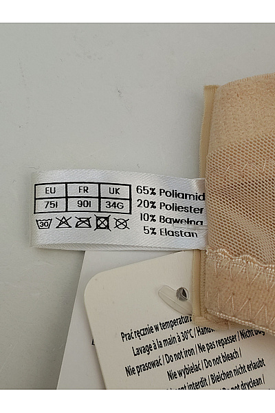 GORTEKS Béžová hladká kosticová podprsenka s ozdobnými ramínky Velikost EU 75I | GORTEKS | obrázek 12
