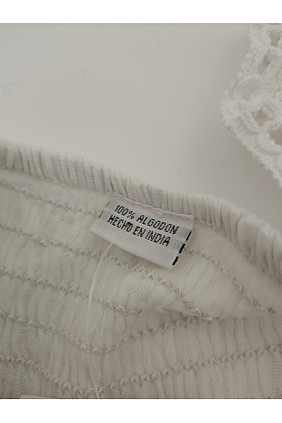 Bílé bavlněné boho letní šaty na ramínka midi Vel. XS | Unimoda | obrázek 5