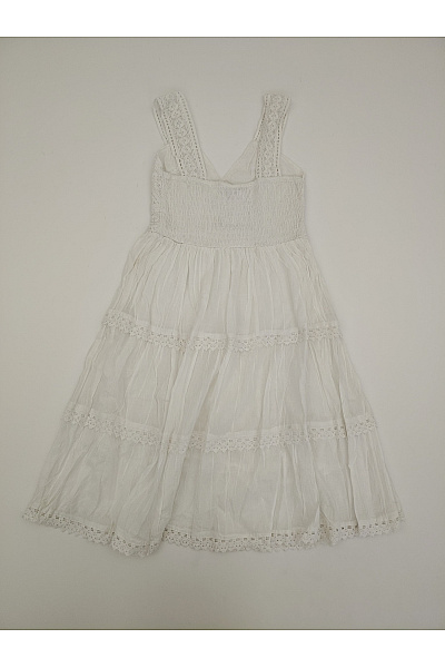Bílé bavlněné boho letní šaty na ramínka midi Vel. XS | Unimoda | obrázek 7