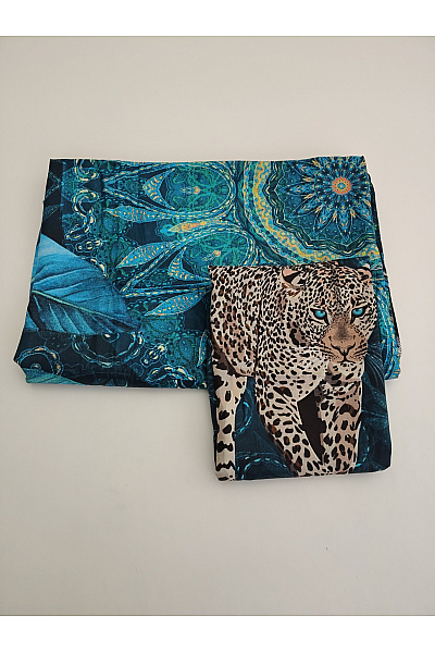 HIP Bavlněné Povlečení S Leopardím Vzorem Modré