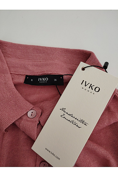 IVKO Dámské lněné polo tričko s krátkým rukávem Velikost EU 36 | IVKO | obrázek 7