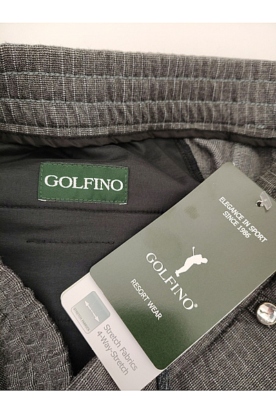 GOLFINO Šedé pánské společenské kalhoty s lampasem a pružným pasem Velikost DE 44 | GOLFINO | obrázek 7