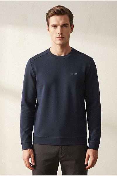 Hugo Boss Pánská Bavlněná Mikina Crewneck Jednobarevná Vel. L