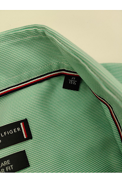 TOMMY HILFIGER Pánská bavlněná košile s krátkým rukávem zelená vzorovaná Vel. EU 39 | TOMMY HILFIGER | obrázek 6