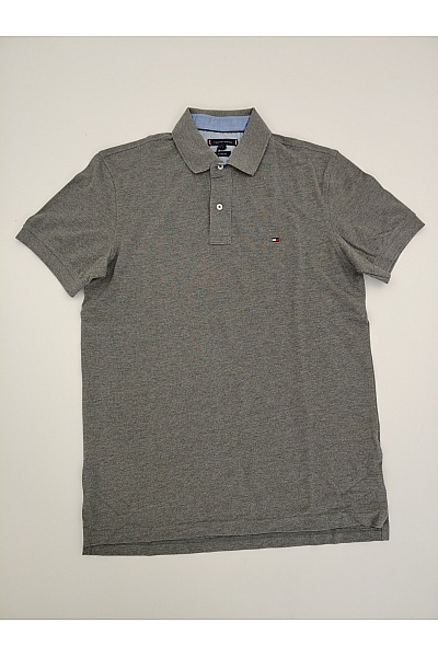 TOMMY HILFIGER Pánské šedé bavlněné polo tričko s krátkým rukávem Vel. L | TOMMY HILFIGER | obrázek 2