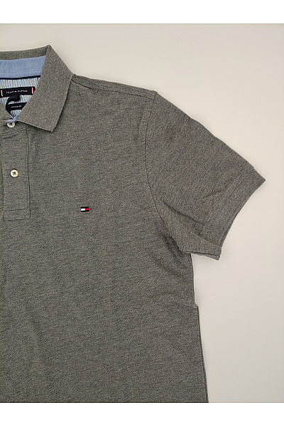 TOMMY HILFIGER Pánské šedé bavlněné polo tričko s krátkým rukávem Vel. L | TOMMY HILFIGER | obrázek 5