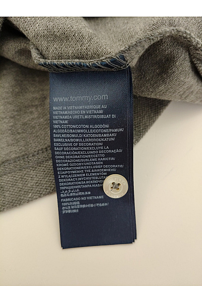 TOMMY HILFIGER Pánské šedé bavlněné polo tričko s krátkým rukávem Vel. L | TOMMY HILFIGER | obrázek 6