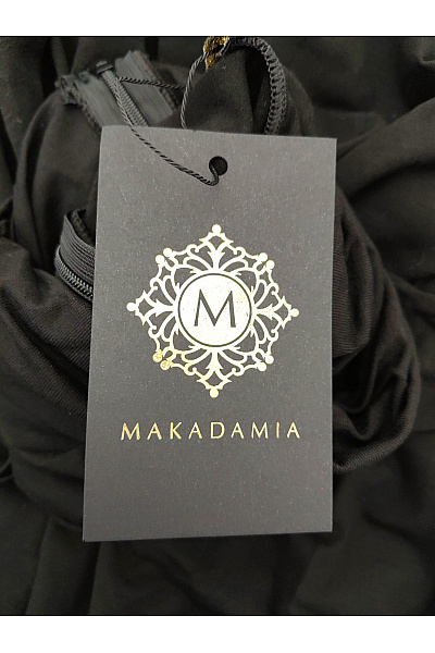 Makadamia Černé bavlněné maxi šaty s dlouhým rukávem a rolákem Velikost EU 40 | Makadamia | obrázek 6