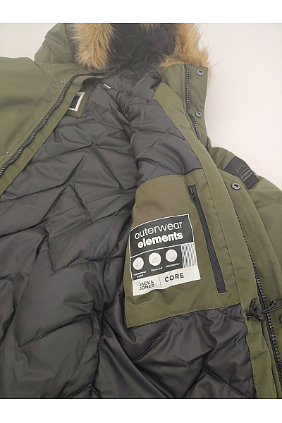 JACK & JONES Pánská zimní parka s kapucí a kožíškem khaki Vel. L | JACK & JONES | obrázek 6