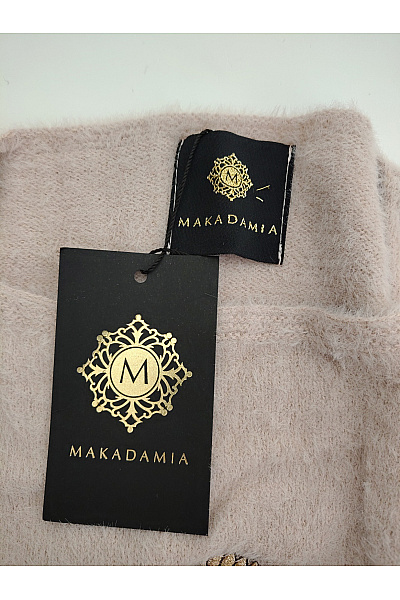 Makadamia Béžový dámský pulovr s nášivkou oversized Velikost XL | Makadamia | obrázek 7