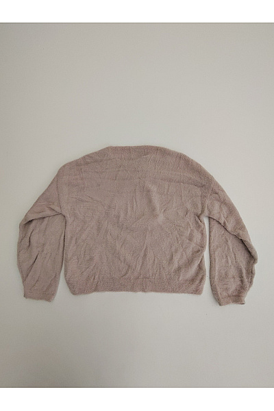 Makadamia Béžový dámský pulovr s nášivkou oversized Velikost XL | Makadamia | obrázek 8