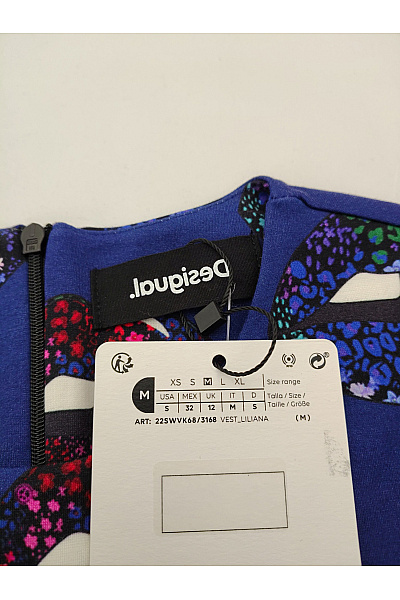 DESIGUAL Modré mini šaty s dlouhým rukávem a potiskem rtů Vel. EU M | DESIGUAL | obrázek 5