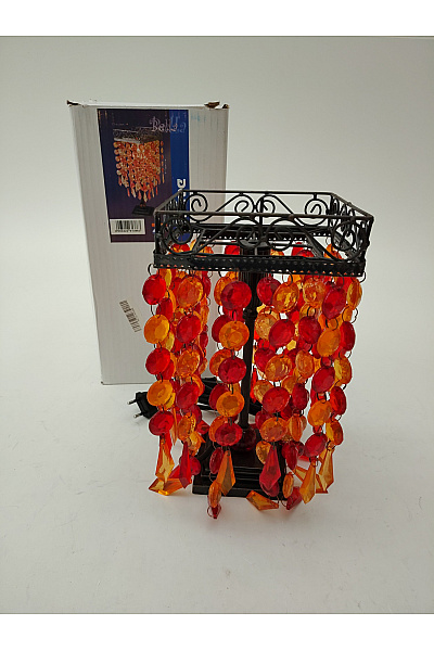 Červená stolní lampa s krystaly čtvercová | Unimoda | obrázek 2