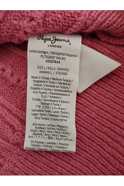 Pepe Jeans Růžový pletený dámský pulovr s copánkovým vzorem a spadlými rameny Vel. L | Pepe Jeans | obrázek 6