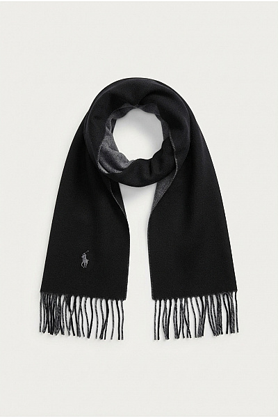 Ralph Lauren Černá Vlněná šála Elegantní Zimní