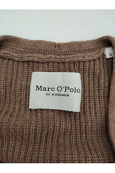 Marc O´Polo Hnědý bavlněný pletený kardigan na knoflíky do véčka Velikost XL | Marc O´Polo | obrázek 6