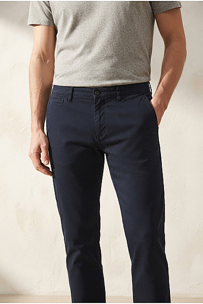 Camel Active Pánské Modré Bavlněné Chinos Kalhoty Rovné Velikost US W:38 L:34