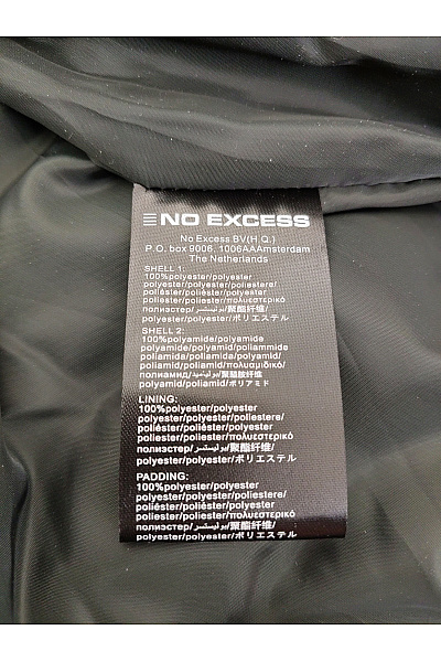 NO EXCESS Černá prošívaná přechodová bunda s kapucí se zipem Velikost L | NO EXCESS | obrázek 9