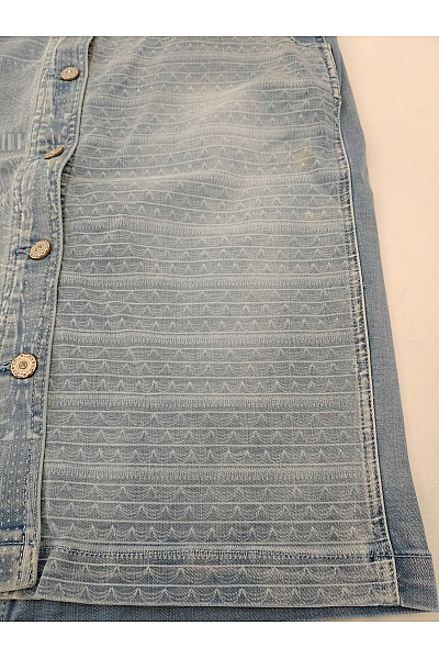 DESIGUAL Modrá bavlněná džínová sukně s knoflíky a potiskem Vel. EU 34 | DESIGUAL | obrázek 4