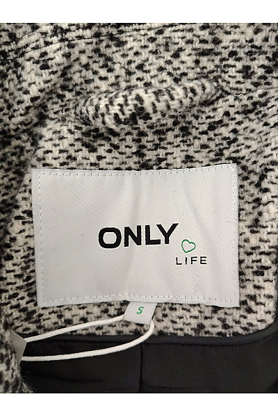 ONLY Černobílý tvídový dvouřadý kabát elegantní podzimní | ONLY | obrázek 7
