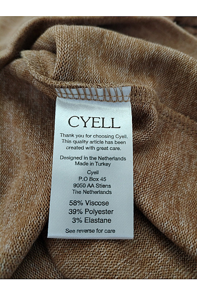 CYELL Hnědá dámská halenka s dlouhým rukávem a volánky Vel. EU 42 | CYELL | obrázek 8