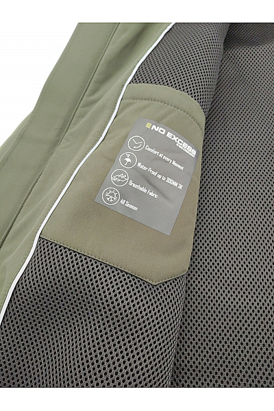 NO EXCESS Pánská khaki softshellová bunda se zipem Velikost L | NO EXCESS | obrázek 8