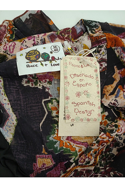 Peace & Love Barevné boho šaty s dlouhým rukávem květované Vel. EU M | Peace & Love | obrázek 7