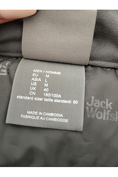 Jack Wolfskin Černá pánská prošívaná zimní bunda se zipem Velikost M | Jack Wolfskin | obrázek 8