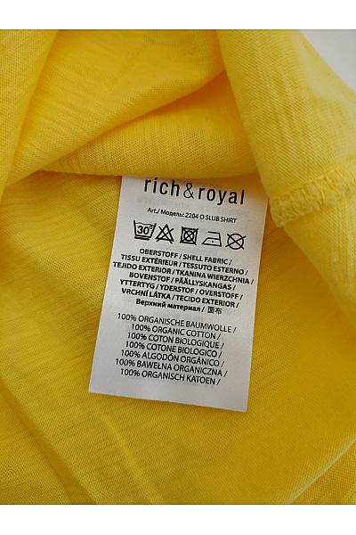RICH&ROYAL Dámské bavlněné žluté tričko s kulatým výstřihem a krátkým rukávem basic Velikost L | RICH&ROYAL | obrázek 8