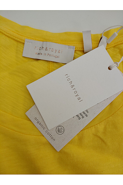 RICH&ROYAL Dámské bavlněné žluté tričko s kulatým výstřihem a krátkým rukávem basic Velikost L | RICH&ROYAL | obrázek 9