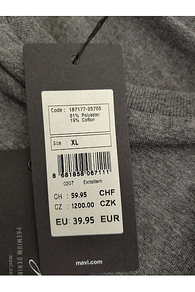 MAVI Šedé dámské tričko s krátkým rukávem a nápisem Vel. XL | MAVI | obrázek 7
