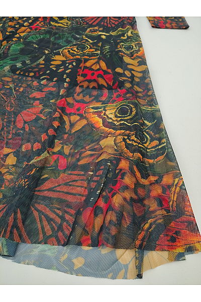 DESIGUAL Barevné maxi šaty s dlouhým rukávem motivem motýlů Velikost M | DESIGUAL | obrázek 3