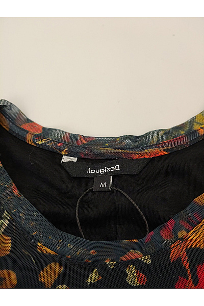 DESIGUAL Barevné maxi šaty s dlouhým rukávem motivem motýlů Velikost M | DESIGUAL | obrázek 5
