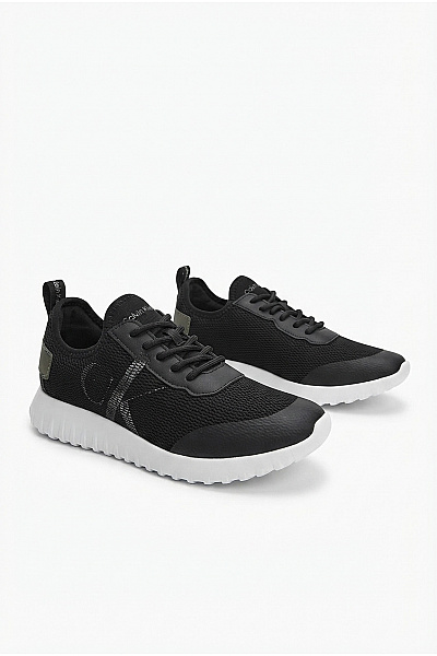 Calvin Klein Tenisky Jeans Eva Runner L-Up Mix Mesh Logo CK Černé Vel. EU 38