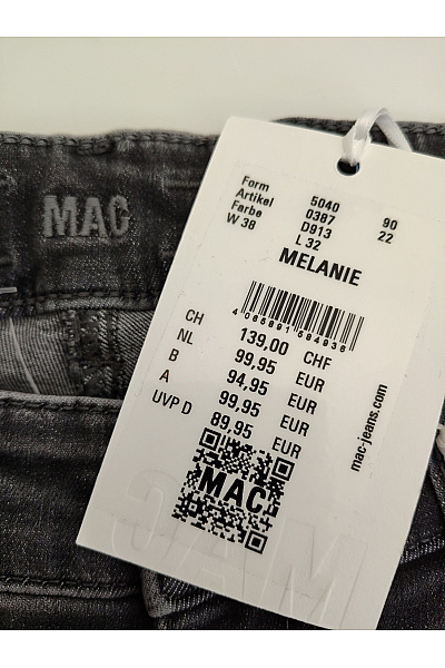 MAC Dámské bavlněné džíny s vysokým pasem rovné černé Vel. W 38 L 32 | MAC | obrázek 7