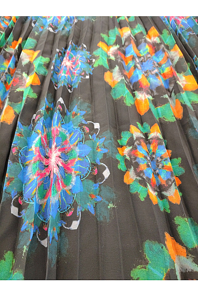 DESIGUAL Barevná plisovaná maxi sukně s potiskem Vel. EU 38 | DESIGUAL | obrázek 4