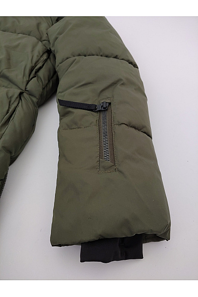O'NEILL Dámská khaki prošívaná zimní dlouhá bunda s kapucí puffer Velikost L | O'NEILL | obrázek 3