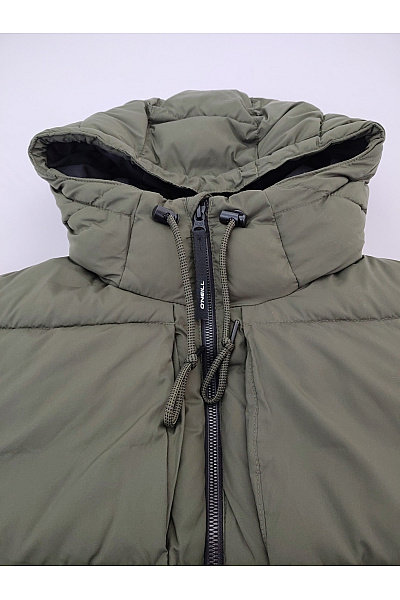 O'NEILL Dámská khaki prošívaná zimní dlouhá bunda s kapucí puffer Velikost L | O'NEILL | obrázek 7