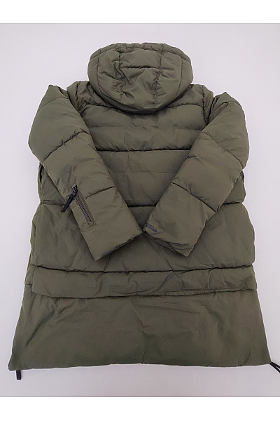 O'NEILL Dámská khaki prošívaná zimní dlouhá bunda s kapucí puffer Velikost L | O'NEILL | obrázek 13