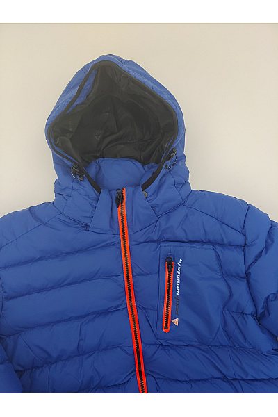 Peak mountain Modrá prošívaná sportovní bunda s kapucí se zipem | peak mountain | obrázek 4