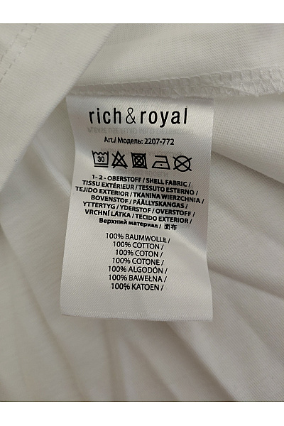 RICH&ROYAL Bílá bavlněná halenka s dlouhými balonovými rukávy Vel. M | RICH&ROYAL | obrázek 5