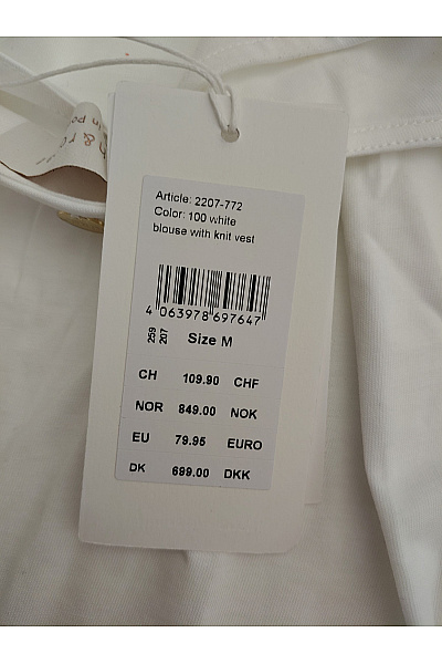 RICH&ROYAL Bílá bavlněná halenka s dlouhými balonovými rukávy Vel. M | RICH&ROYAL | obrázek 7