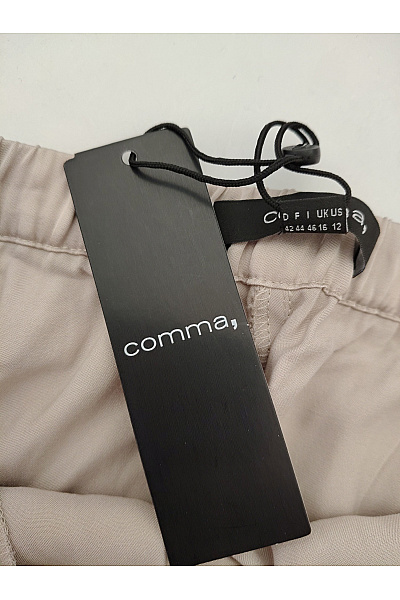 COMMA Béžové široké letní kalhoty s gumou v pase Velikost DE 42 | COMMA | obrázek 4