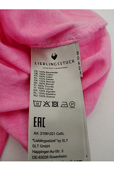 LIEBLINGSSTÜCK Dívčí růžové bavlněné tričko s potiskem smajlíka Vel. EU M | LIEBLINGSSTÜCK | obrázek 5