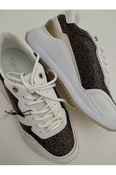 Calvin Klein Dámské tenisky Jacquard Logo Platform Trainers Hnědé | Calvin Klein | obrázek 8
