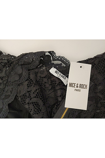 Nice&rock Černé krajkové pouzdrové šaty s dlouhým rukávem Velikost XS | nice&rock | obrázek 6