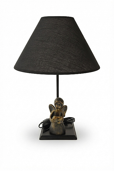 Stolní Lampa S Figurkou Anděla černá