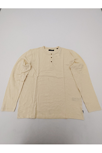 JACK & JONES Béžové bavlněné pánské tričko henley s dlouhým rukávem Vel. EU XL | JACK & JONES | obrázek 2