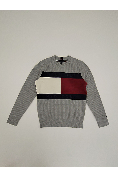 TOMMY HILFIGER Šedý pletený žebrovaný pulovr s dlouhým rukávem Vel. EU S | TOMMY HILFIGER | obrázek 2